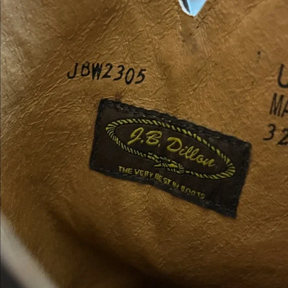 J.B. Dillon Brown Leather Heeled Cowboy Boots Size 7.5 Made in Mexico - Picture 7 of 8